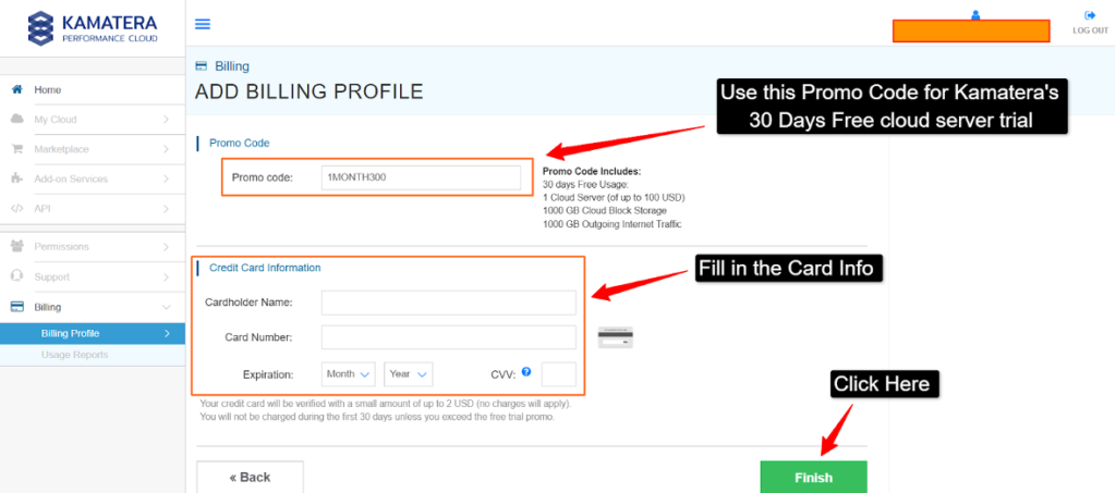 Enter Billing Information