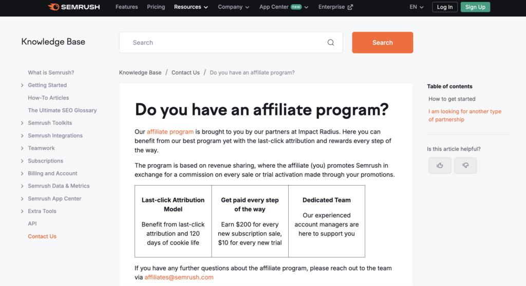 SEMrush affiliate marketing