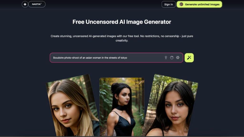 Nastia AI image generator