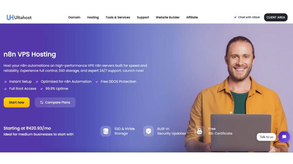 UltaHost n8n Hosting
