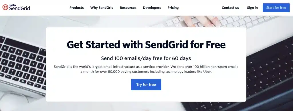 sendgrid free smtp server