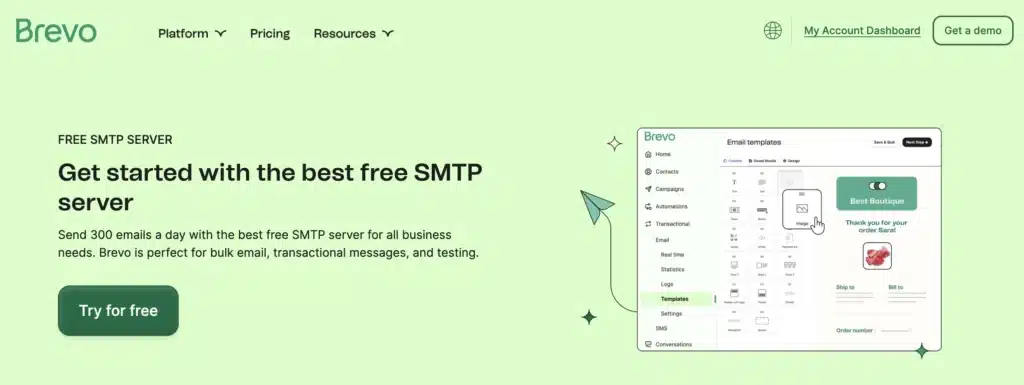 Brevo free smtp server