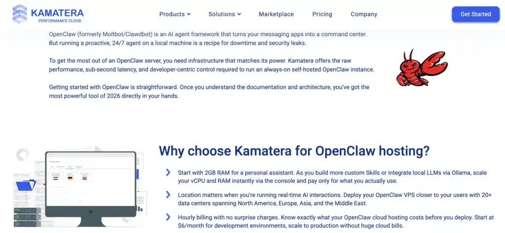 Kamatera for OpenClaw hosting